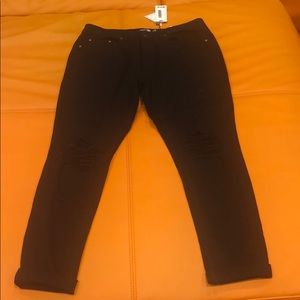 Black distressed skinny denim